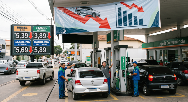 Diesel e etanol lideram queda dos combustíveis em julho
