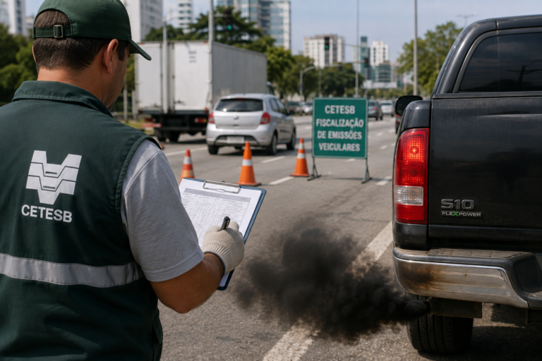 Cetesb fiscaliza 38 mil veículos e autua 629 por fumaça preta em SP